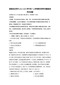 湖南省岳阳市2024-2025学年高一(上)期末教学质量监测历史试卷（解析版）