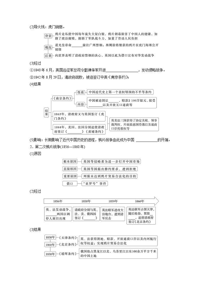 部编版高中历史(必修上册)知识点梳理+巩固练习第五单元 第十五课 两次鸦片战争第3页
