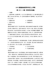 2025届湖南省邵阳市高三上学期第一次（一模）联考历史试题（解析版）