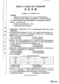陕西省商洛市2025届高三第二次模拟考试历史
