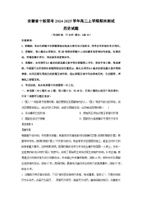 2024-2025学年安徽省十校联考高二上学期期末测试历史试卷（解析版）