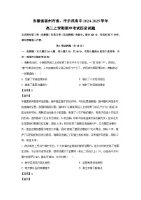 2024-2025学年安徽省宿州市省、市示范高中高二上学期期中考试历史试卷（解析版）