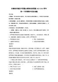 2023~2024学年安徽省卓越县中联盟&皖豫名校联盟高一下学期期中历史试卷（解析版）