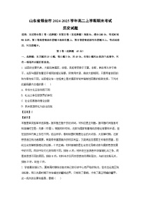 2024~2025学年山东省烟台市高二上学期期末考试历史试卷（解析版）