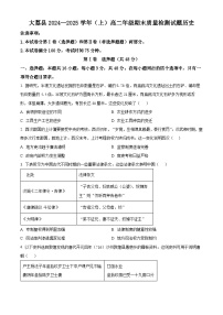 陕西省渭南市大荔县2024-2025学年高二上学期期末学业水平评估历史试题（原卷版+解析版）