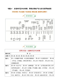 2025年高考復(fù)習(xí)：歷史基礎(chǔ)知識清單（全國通用）-專題07 史前時代至中古時期：早期文明的產(chǎn)生與多元世界的初現(xiàn)學(xué)案