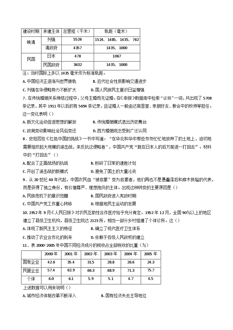 云南省玉溪师范学院附属中学2024-2025学年高三下学期3月模拟集训(一)历史试卷第2页