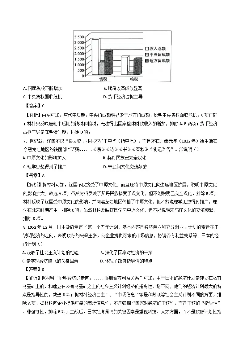 2025届吉林省白城市第一中学高三下学期第一次模拟考试历史试题(含解析)第3页