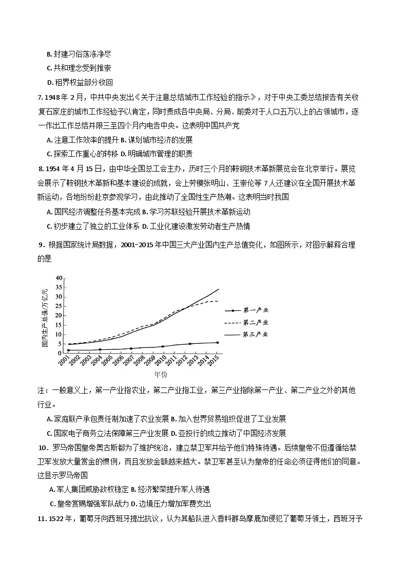 2025届天津市高三下学期等级性考试综合训练模拟(2)历史试题第2页