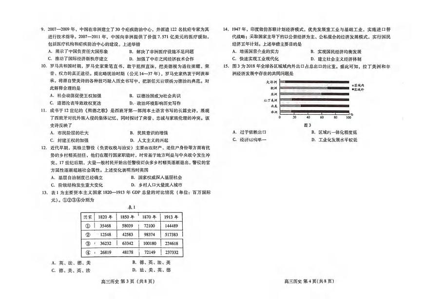 歷史丨山東省濰坊市2025屆高三下學(xué)期3月第一次模擬歷史試卷及答案第2頁(yè)