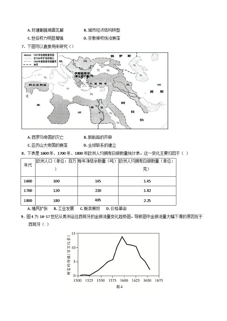 山东省泰安第一中学(新校区)2024-2025学年高一下学期3月月考历史试题第2页