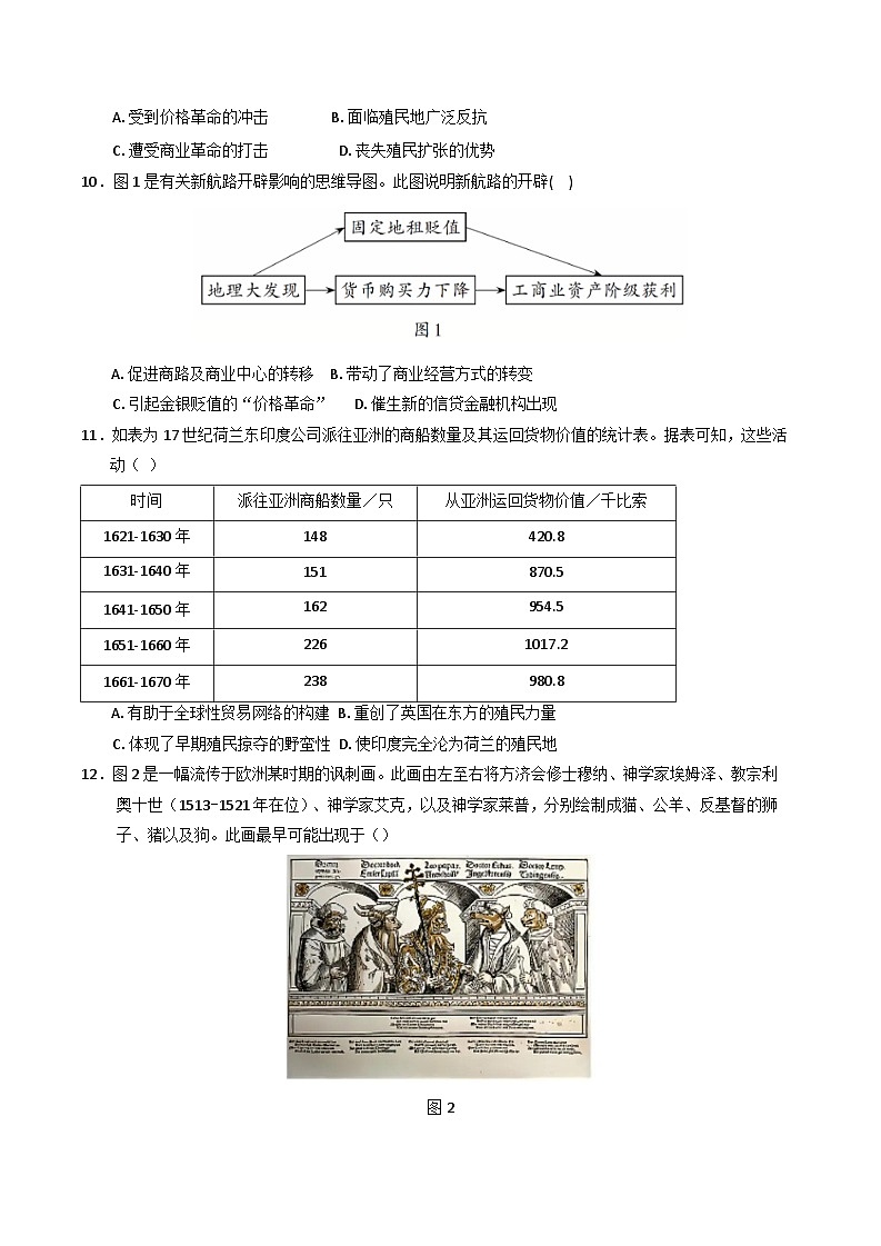 山东省泰安第一中学(新校区)2024-2025学年高一下学期3月月考历史试题第3页