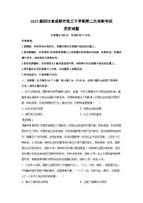 2025届四川省成都市高三下学期第二次诊断考试历史试题（解析版）