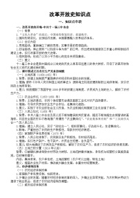 高中歷史2025屆高考改革開(kāi)放史知識(shí)點(diǎn)（含考點(diǎn)練習(xí)題）