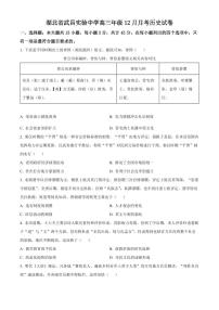 2024届湖北省武昌实验中学高三上学期12月月考-历史试题（含答案）
