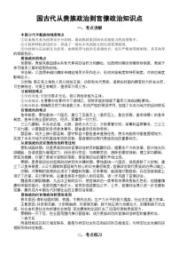 高中历史2025届高考国古代从贵族政治到官僚政治知识点（含考点练习题）