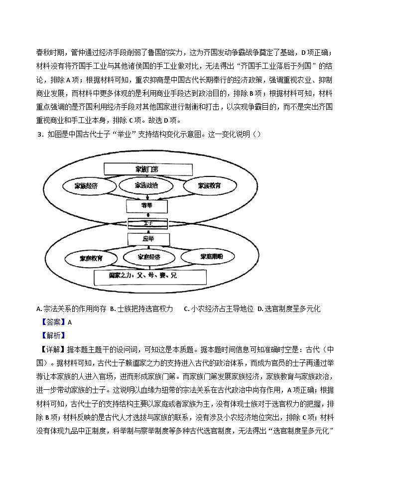 2025届辽宁省鞍山市普通高中三下学期第二次质量监测历史试题(解析版)第2页