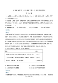安徽省合肥市2025届高三下学期二模试题 历史 含解析