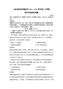 山东省枣庄市滕州市2023—2024学年高二下学期期中考试 历史试卷（解析版）