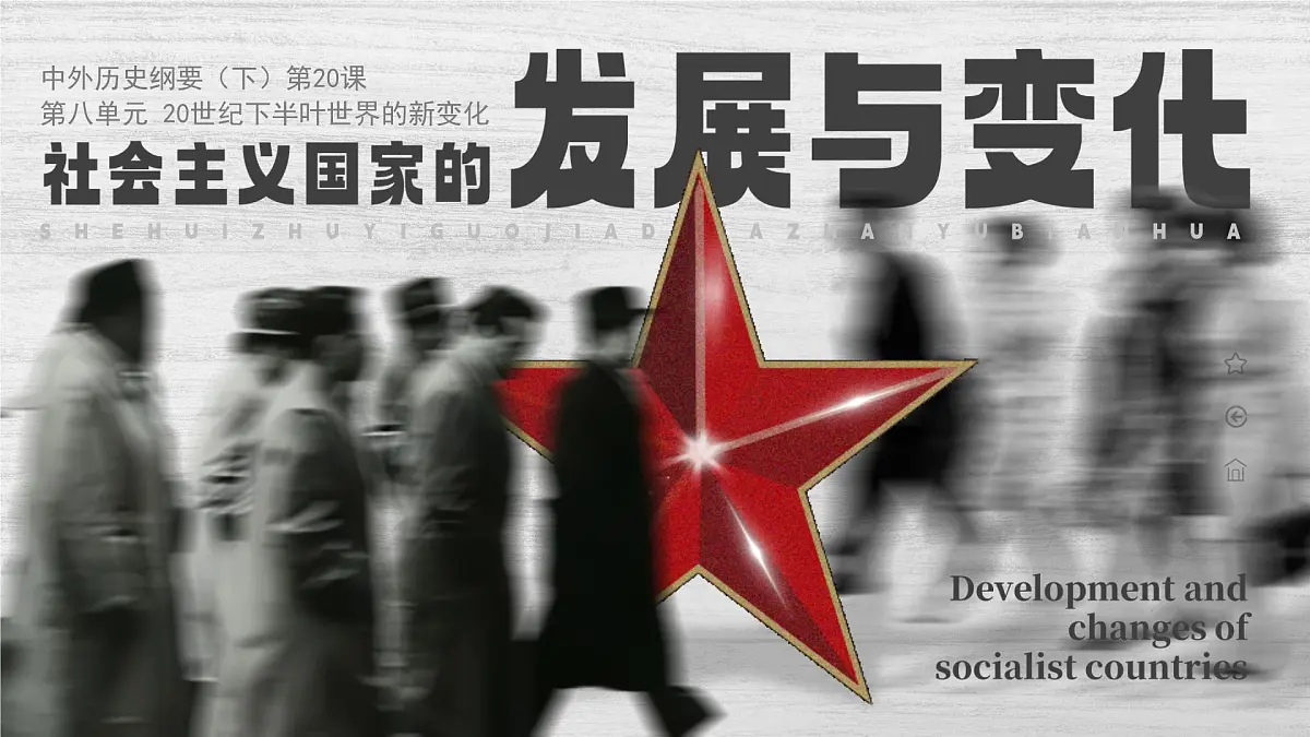 部编版2025高中历史必修中外历史纲要下第20课 社会主义国家的发展与变化 课件第1页