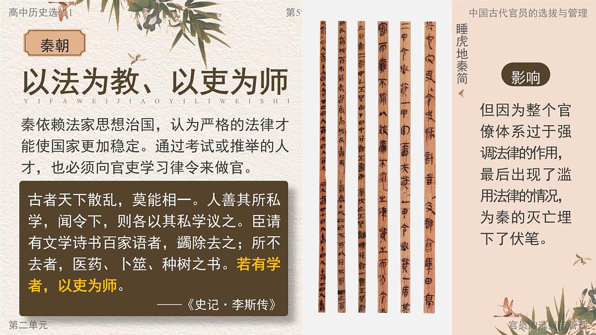 部编版2025高中历史选择性必修1 国家制度与社会治理第5课 中国古代官员的选拔与管理 课件第7页