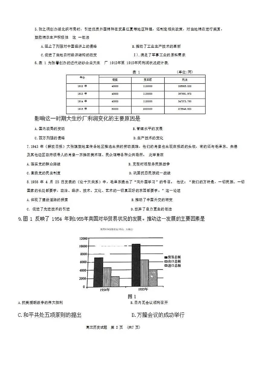 2024届山东省济南名校联盟高三下学期开学考(2月)-历史试题(含答案)第2页