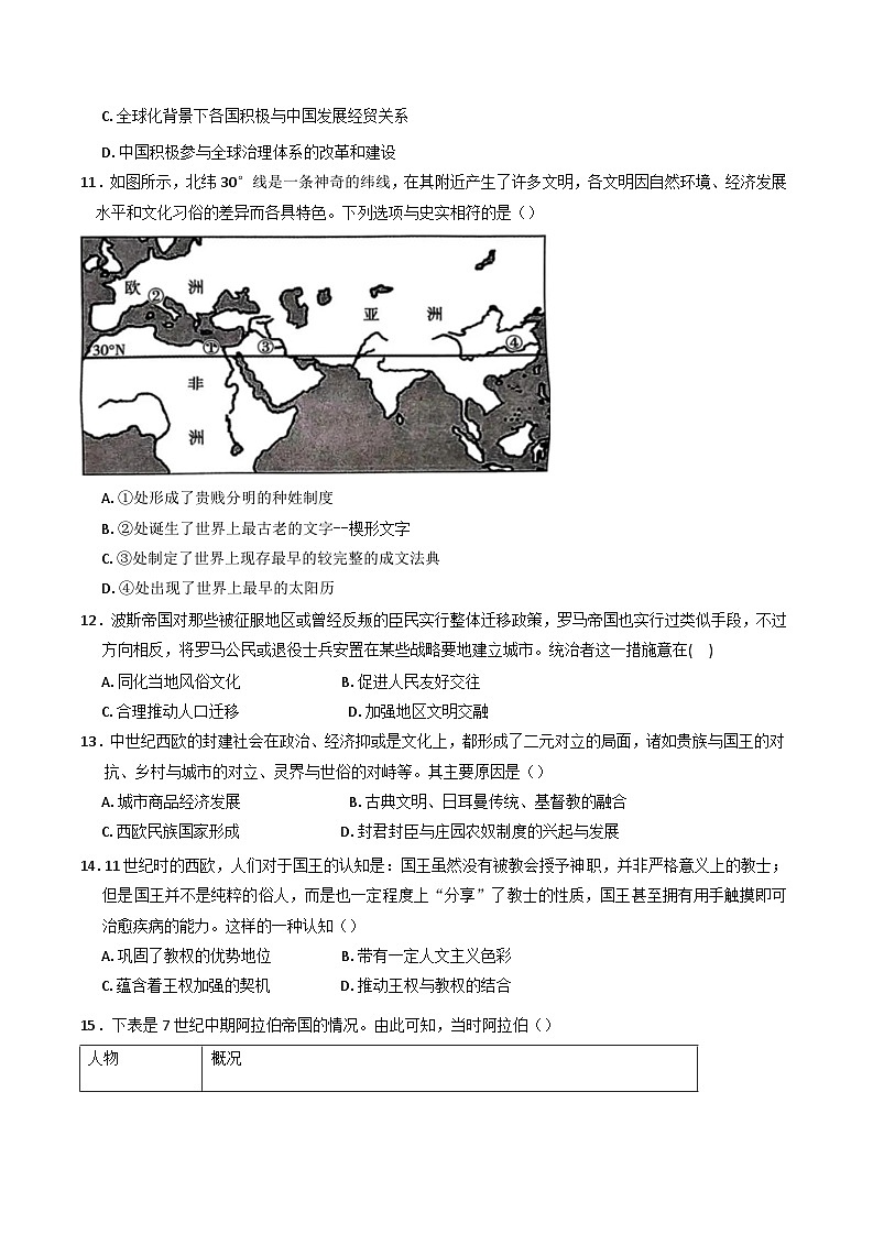 安徽省安庆市第二中学2024-2025学年高一下学期第一次月考历史试题第3页