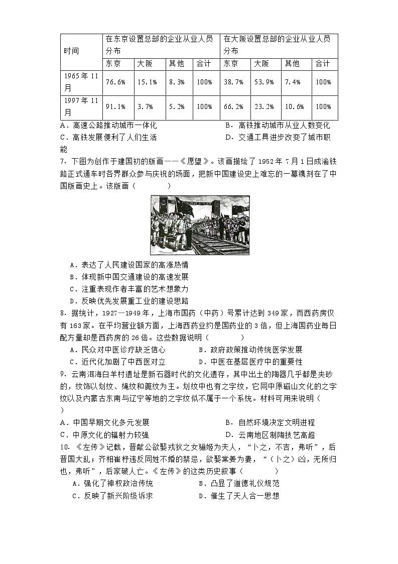 四川省遂宁高级实验学校2024-2025学年高二下学期第一学月考试历史试题(解析版)第2页