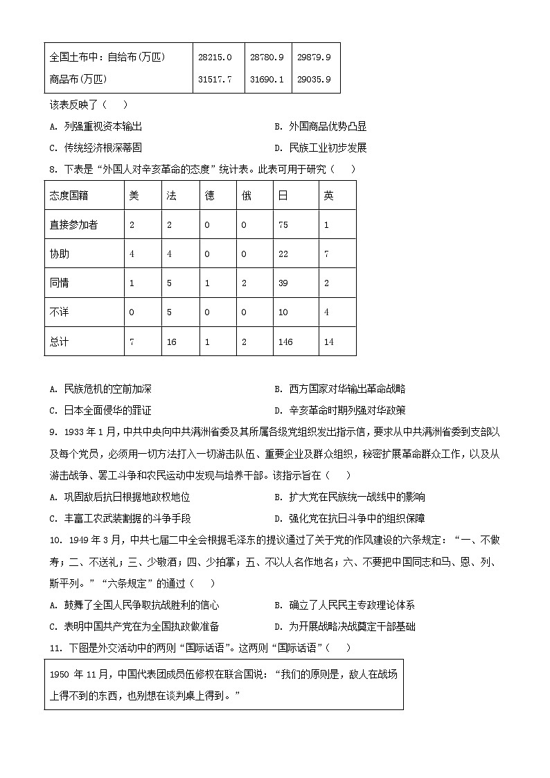 广东省2024届高三历史下学期三模试题含解析第3页