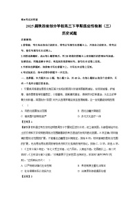 2025届陕西省部分学校高三下学期适应性检测（三）历史试题（解析版）
