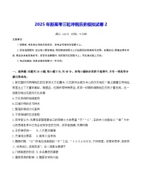2025年新高考三轮冲刺历史模拟试卷2（含答案解析）