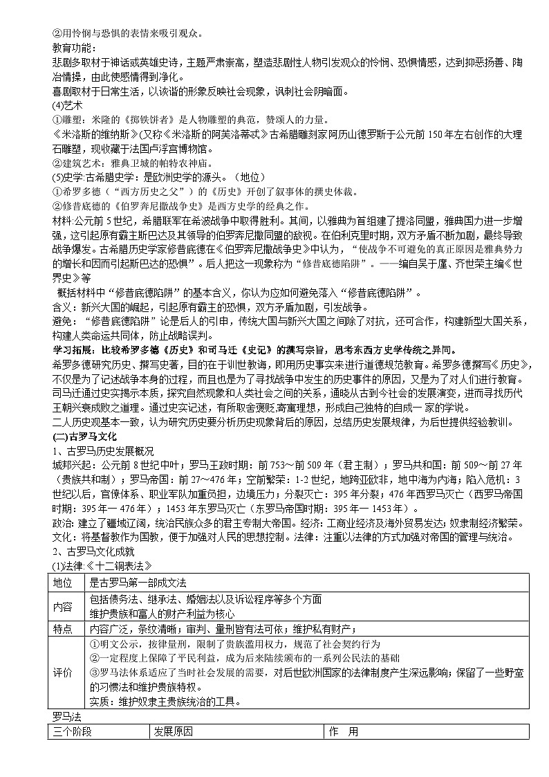 《欧洲文化的形成》教学设计 部编版高中历史选择性必修三第3页
