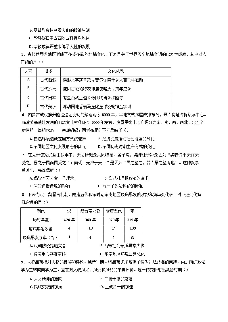 2024—2025学年度河北省唐山市滦南县第一中学高二第二学期第一次阶段性考试历史试题(含答案)第2页