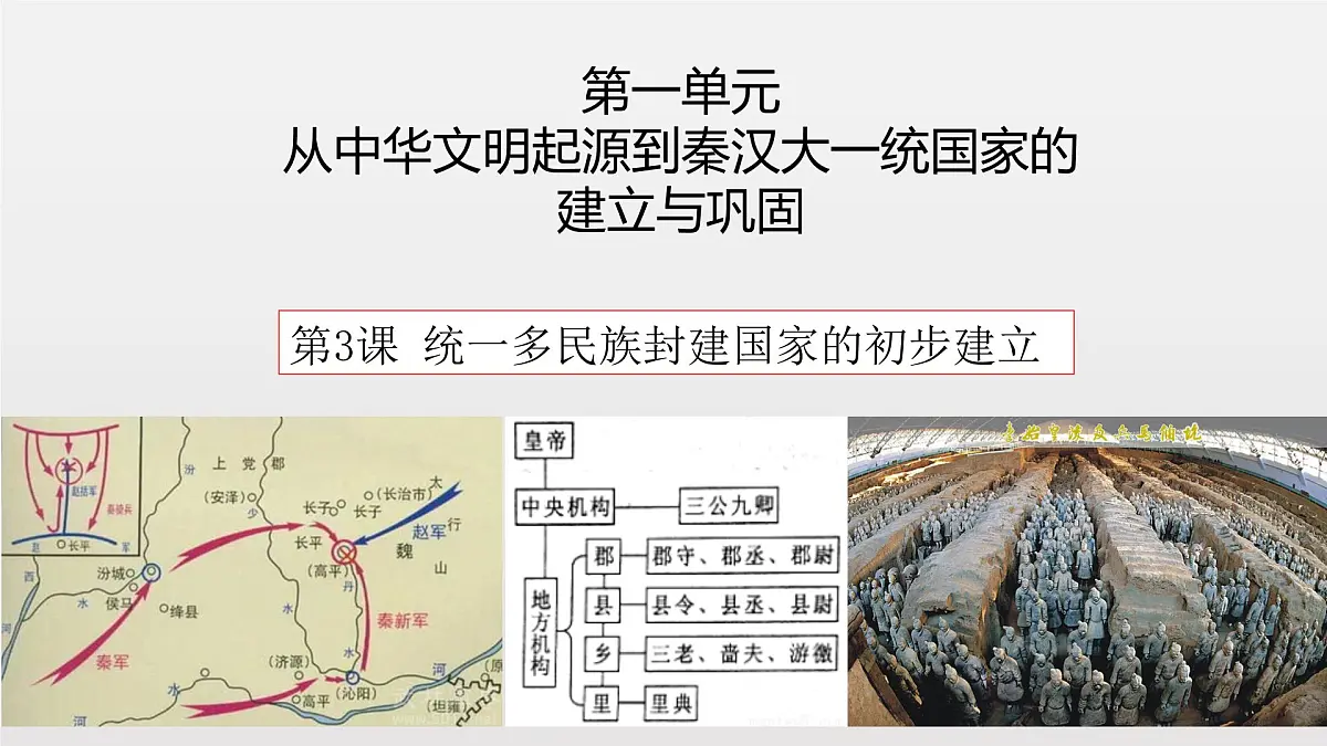 人教统编版高中历史必修上 1-3《秦统一多民族封建国家的建立》课件第1页
