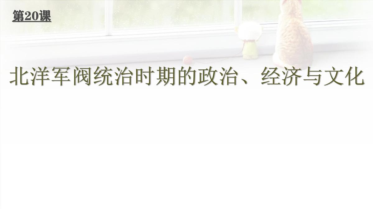 人教统编版高中历史必修上 6-19《北洋军阀统治时期的政治、经济与文化》课件第1页