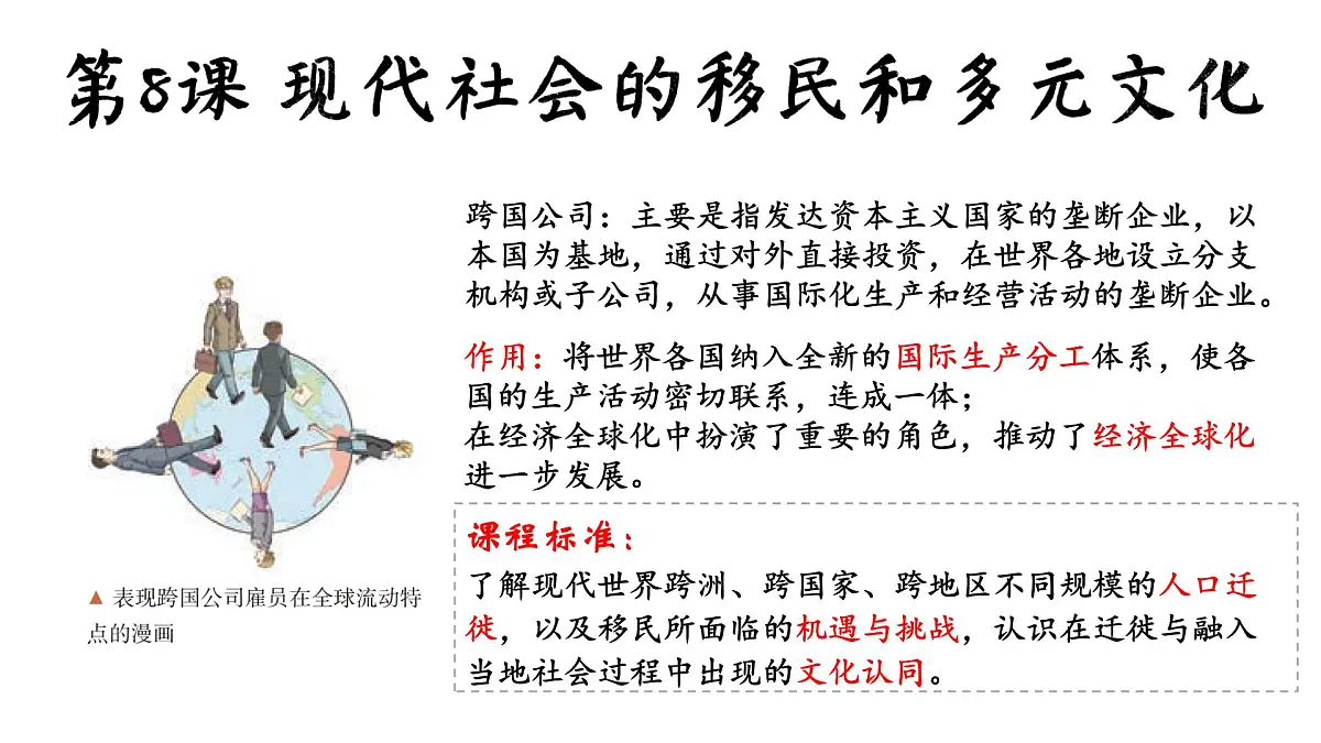 8《现代社会的移民和多元文化》课件 部编版高中历史选择性必修三第1页