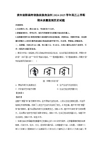 贵州省黔南布依族苗族自治州2024-2025学年高三上学期期末质量监测 历史试卷（解析版）