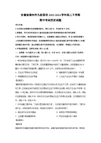 安徽省滁州市九校联考2023-2024学年高二下学期期中考试历史试卷（解析版）