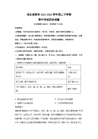 河北省联考2023-2024学年高二下学期期中考试历史试卷(解析版)