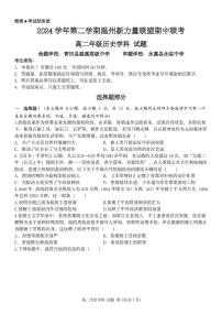 浙江省温州新力量联盟2024-2025学年高二下学期4月期中联考试题 历史 PDF版含答案