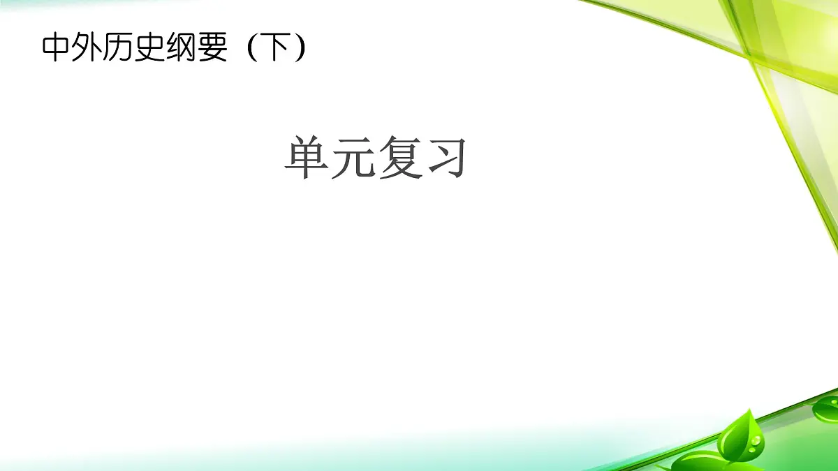 人教统编版高中历史必修下 第四单元《资本主义制度的确立》复习课件第1页