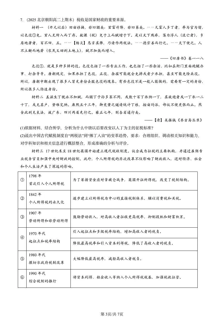 2025北京高二(上)期末真题历史汇编:世界主要国家的基层治理与社会保障第3页