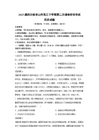 2025届四川省乐山市高三下学期第二次调查研究考试历史试卷（解析版）