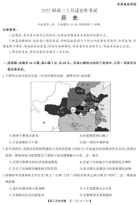 湖南省天壹名校联盟2025届高三高考适应性考试历史试题(含答案)
