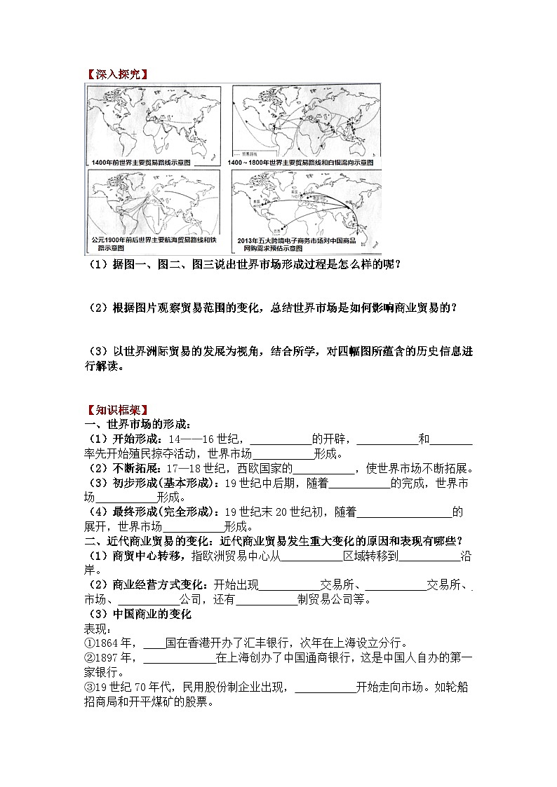 人教统编版高中历史选修2 3-8《世界市场与商业贸易》导学案第2页