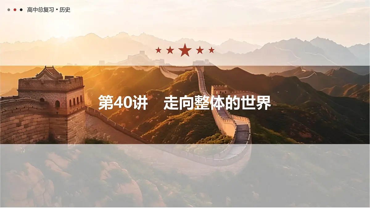 第十二单元 2026届高中历史一轮复习 第40讲 走向整体的世界 课件第1页