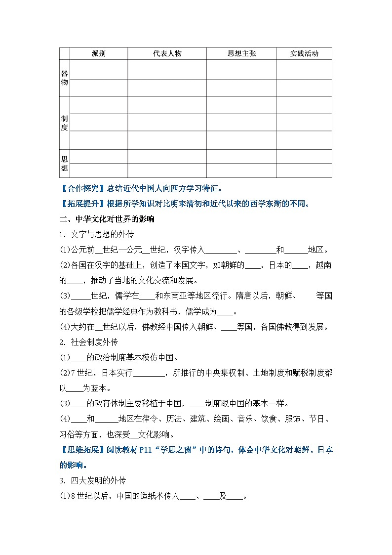 人教统编版高中历史选修3 1-2《中华文化的世界意义》学案第3页
