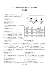 四川省成都市第七中学2024-2025学年高三上学期11月期中考试历史试题（含答案）