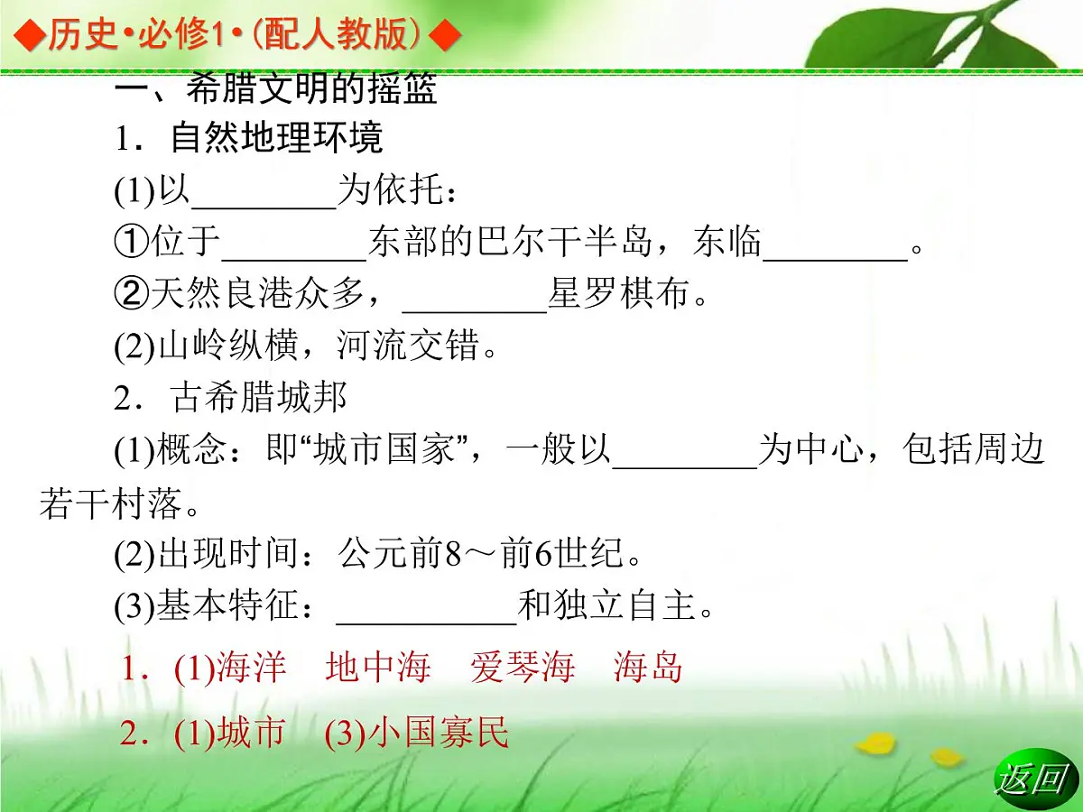 人教版 (新课标)高中历史必修1 2-5《古代希腊民主政治》导学课件第5页