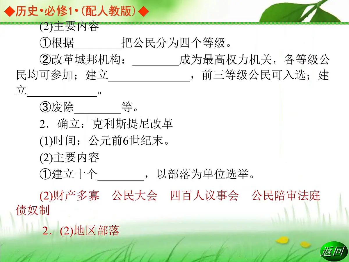 人教版 (新课标)高中历史必修1 2-5《古代希腊民主政治》导学课件第7页